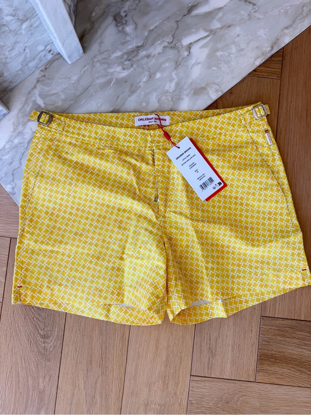 Orlebar Brown Yellow Geometric Men’s Swim Shorts